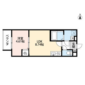1LDK 間取り図