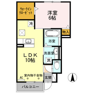 1LDK 間取り図