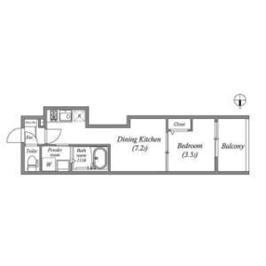 1DK 間取り図