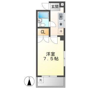 1K 間取り図