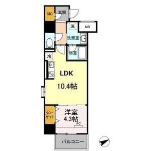 1LDK 間取り図