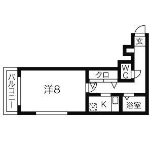 1K 間取り図
