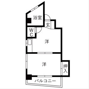1K 間取り図