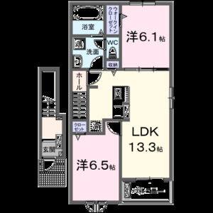 2LDK 間取り図