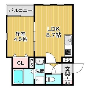 1LDK 間取り図