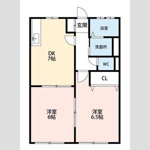 2DK 間取り図