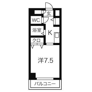 1K 間取り図