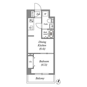 1DK 間取り図