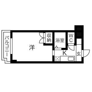 1K 間取り図