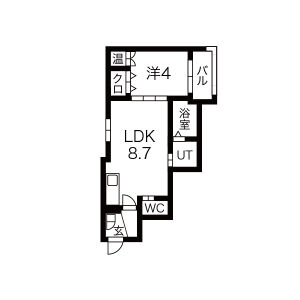 1LDK 間取り図