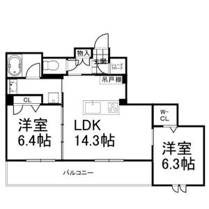 2LDK 間取り図
