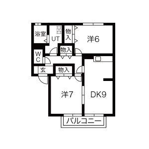 2DK 間取り図