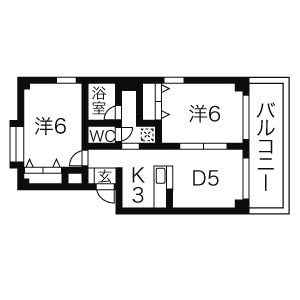 2DK 間取り図