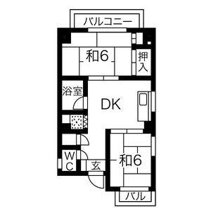 2DK 間取り図