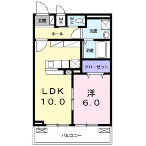 1LDK 間取り図