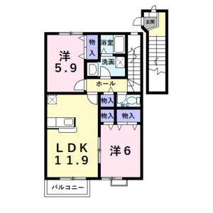 2LDK 間取り図