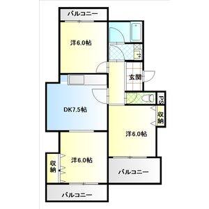 3DK 間取り図