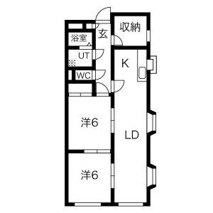 2LDK 間取り図