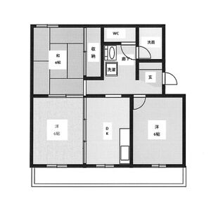 3DK 間取り図