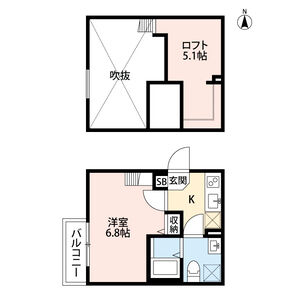 1K 間取り図