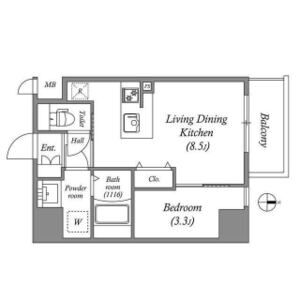 1LDK 間取り図