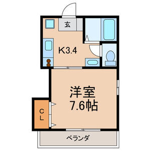 1K 間取り図
