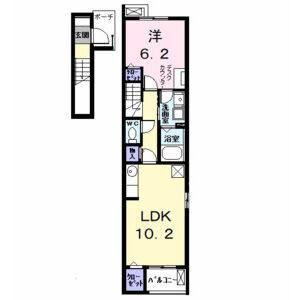 1LDK 間取り図