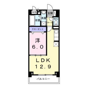1LDK 間取り図