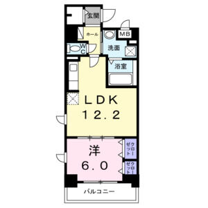 1LDK 間取り図