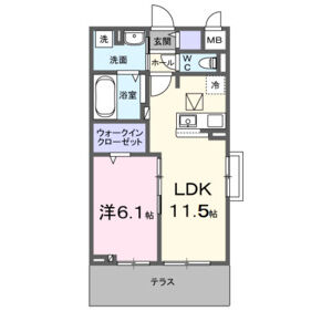 1LDK 間取り図