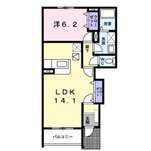 1LDK 間取り図