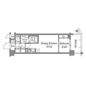1DK 間取り図