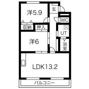 2LDK 間取り図
