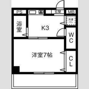1K 間取り図