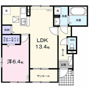1LDK 間取り図