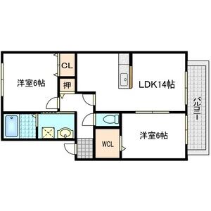 2LDK 間取り図