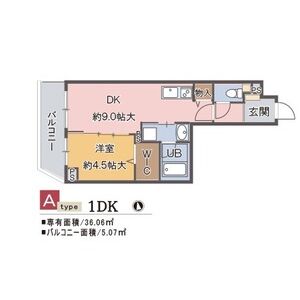 1DK 間取り図