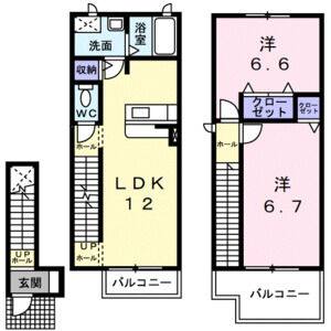 2LDK 間取り図