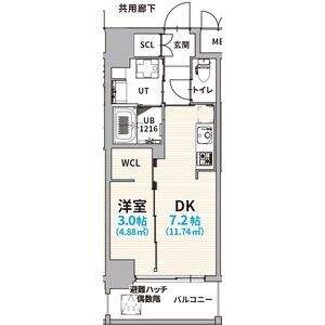 1LDK 間取り図