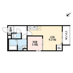 1LDK 間取り図