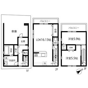 2LDK 間取り図