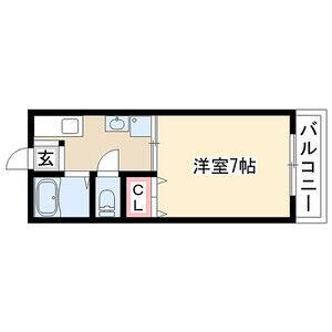 1K 間取り図
