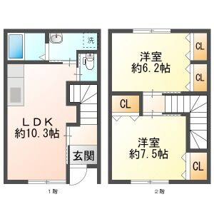 2LDK 間取り図