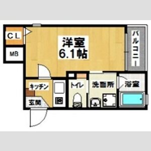 1K 間取り図