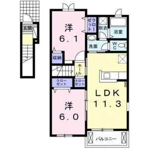 2LDK 間取り図