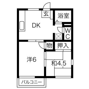 2DK 間取り図