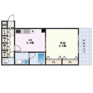 1DK 間取り図