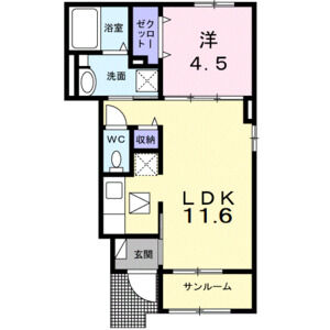 1LDK 間取り図