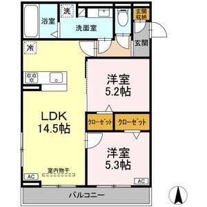 2LDK 間取り図