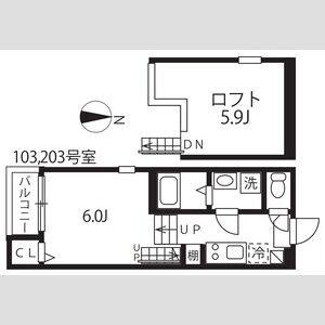 1K 間取り図